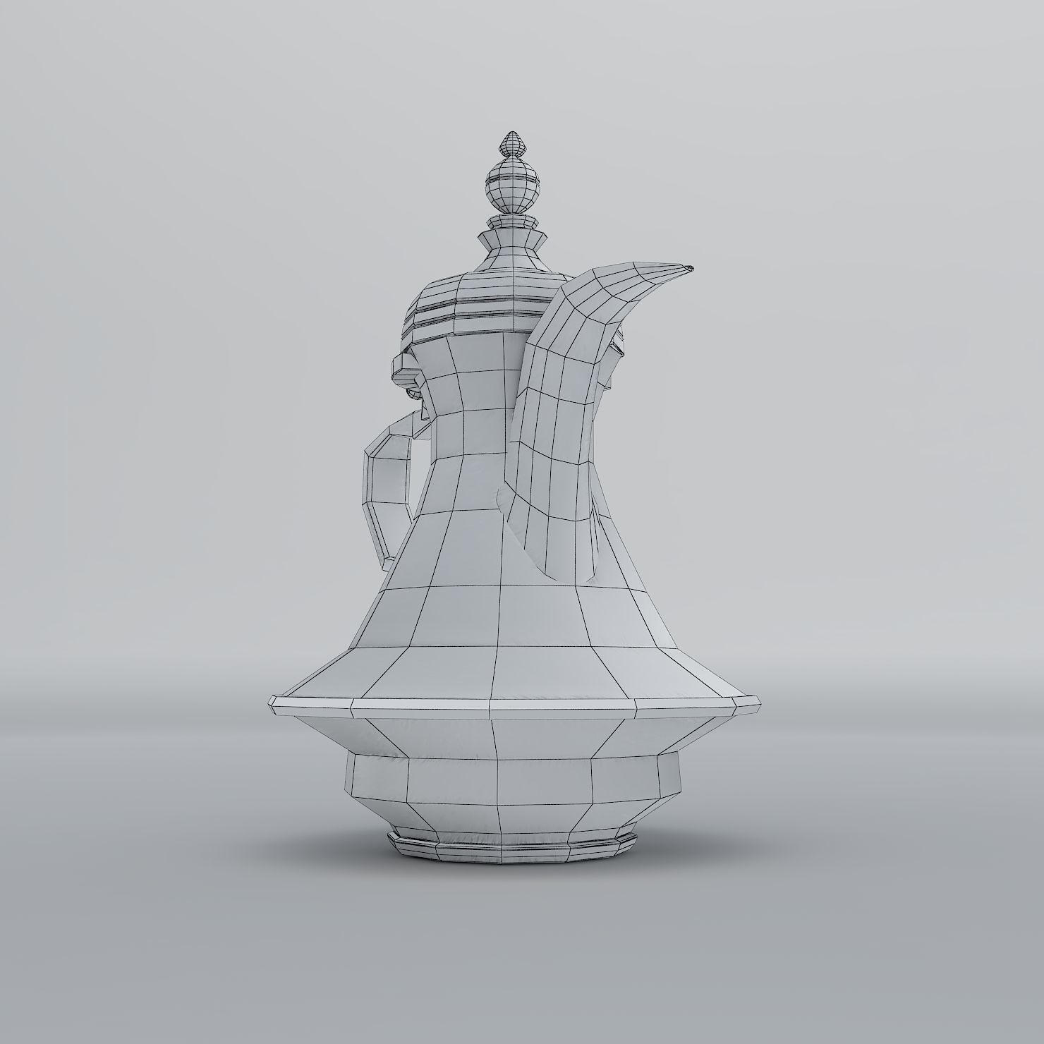 Arabic Pot-Dalah for Arabian Coffee Low-poly 3D model_6