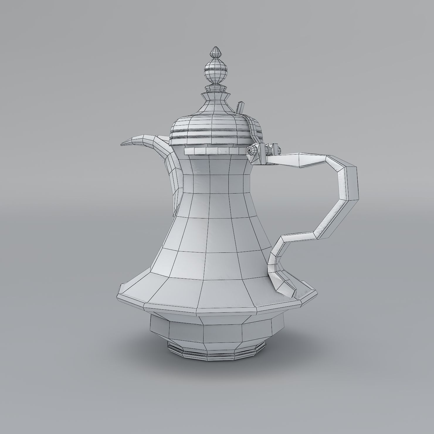 Arabic Pot-Dalah for Arabian Coffee Low-poly 3D model_12