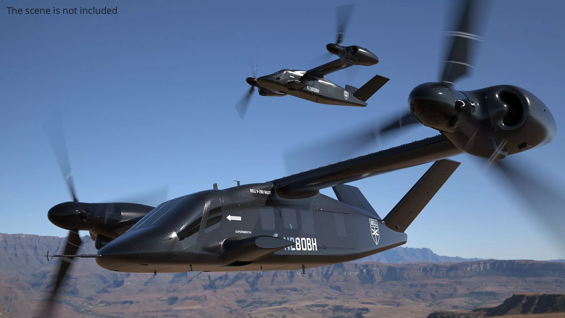Bell V-280 Vertical Lift Combat Vehicle Flying Rigged Cinema 4D 3D model