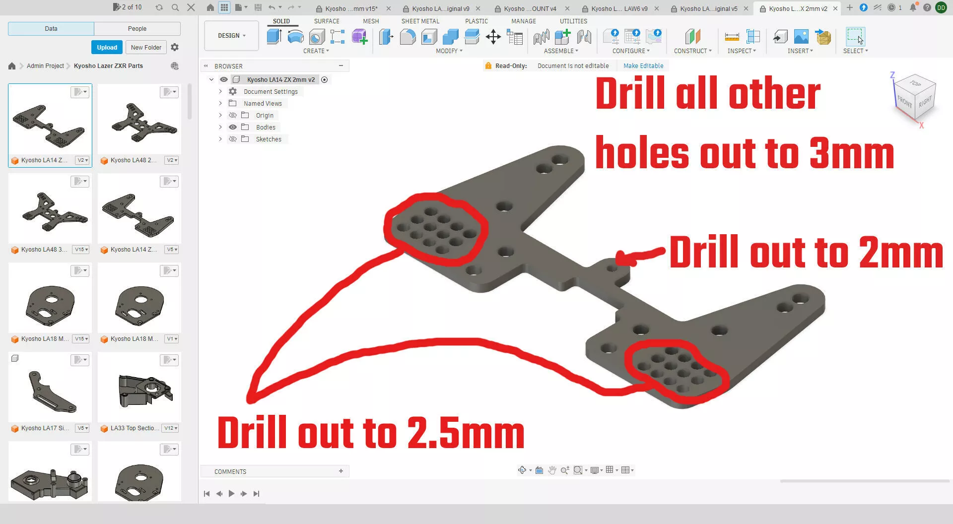 Kyosho LA14 Lazer ZX Front Shock Tower 3D print model