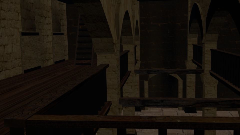 Synagogue reconstruction Low-poly 3D model_5