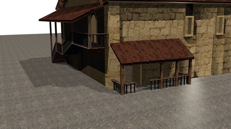 Synagogue reconstruction Low-poly 3D model_11