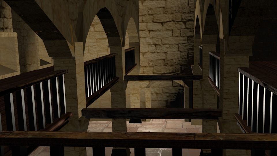 Synagogue reconstruction Low-poly 3D model_2