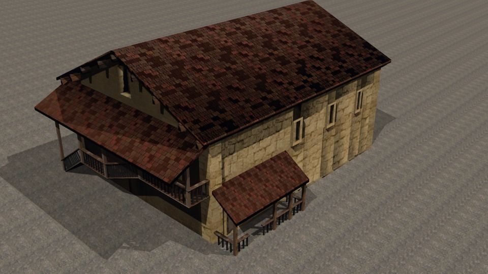 Synagogue reconstruction Low-poly 3D model_0