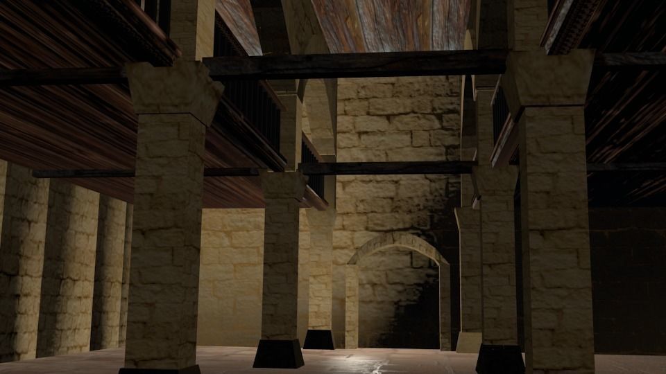 Synagogue reconstruction Low-poly 3D model_1