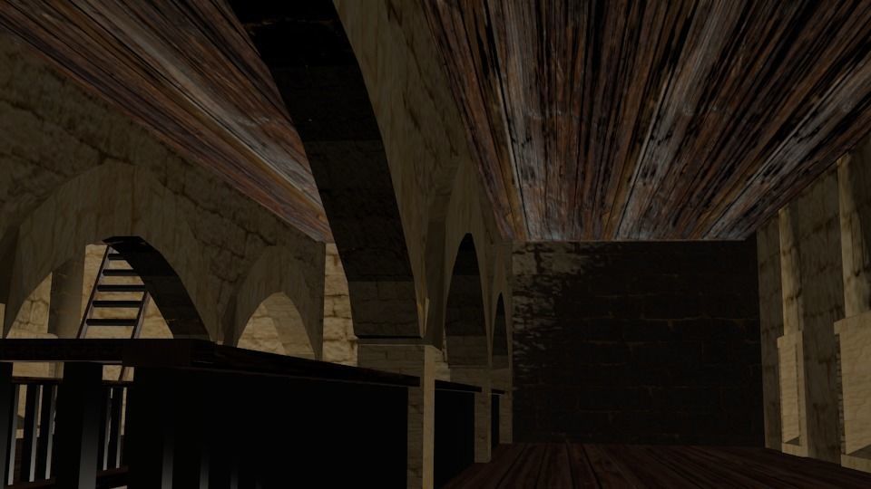 Synagogue reconstruction Low-poly 3D model_4