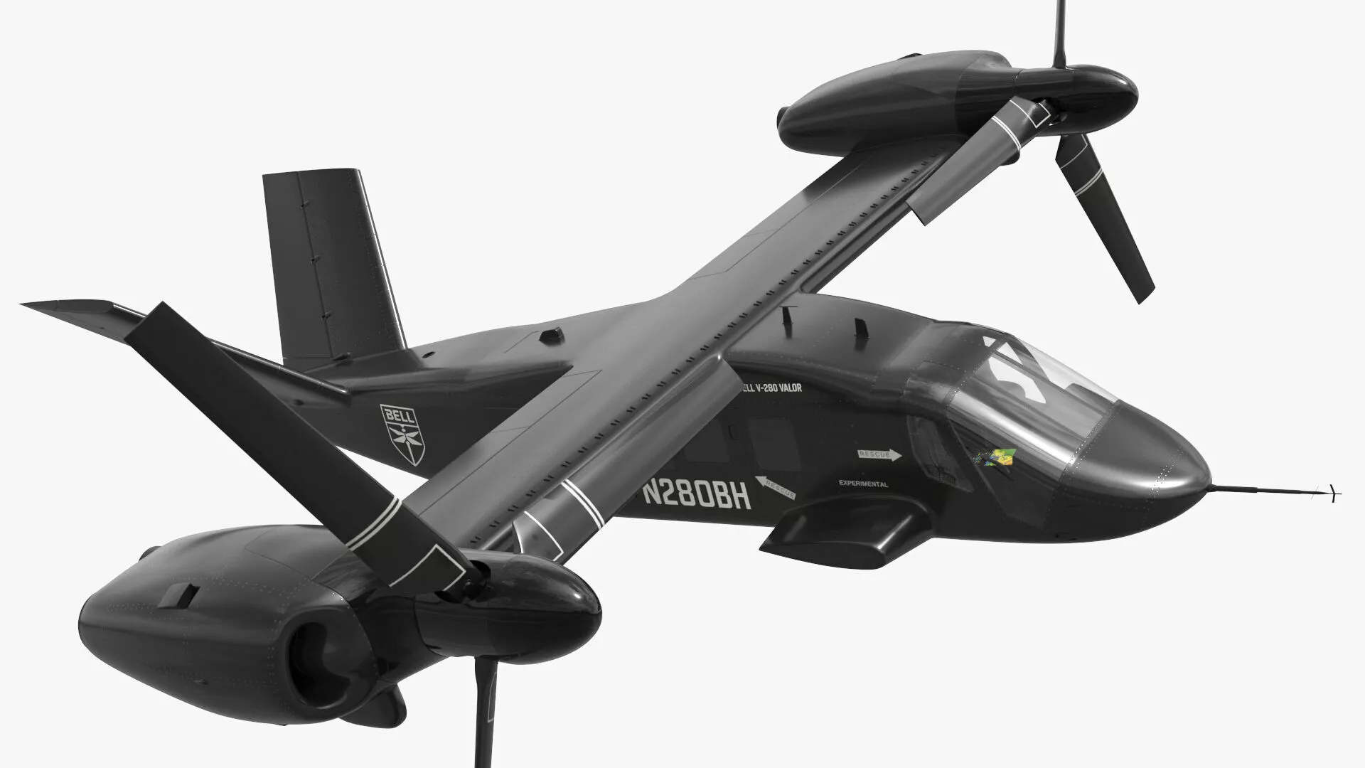 Bell V-280 Vertical Lift Combat Vehicle Flying Rigged for Maya 3D model
