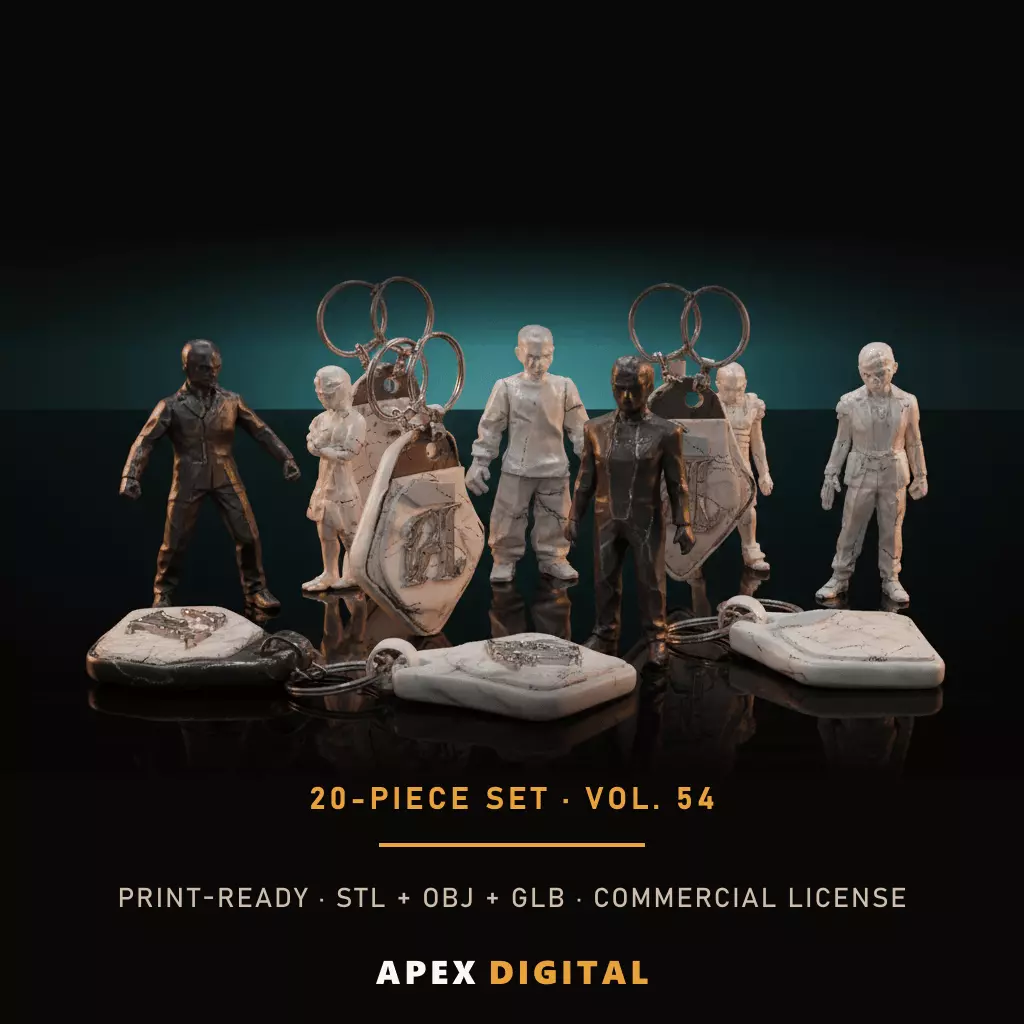 20-Piece Everyday Keychain Collection Vol 54 - 3D Print STL 3D print model