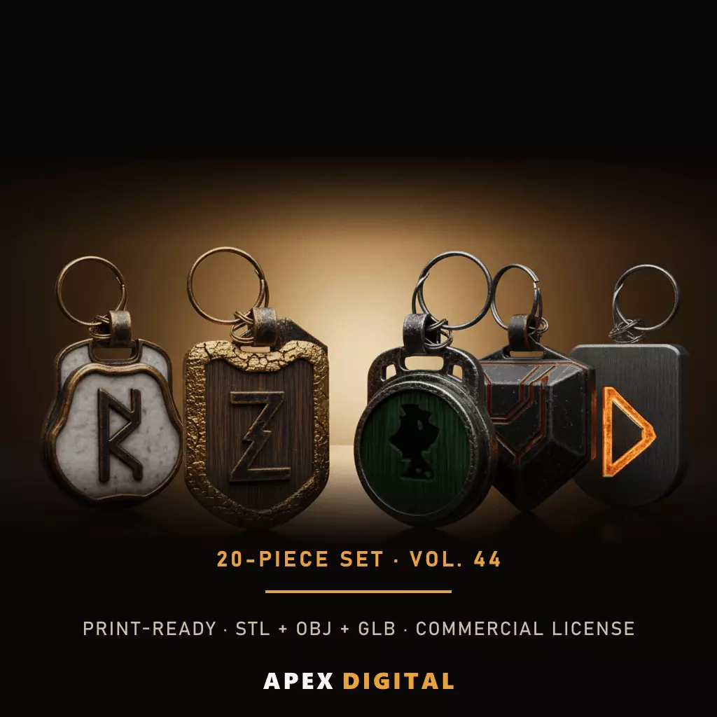 20-Piece Everyday Keychain Collection Vol 44 - 3D Print STL 3D print model