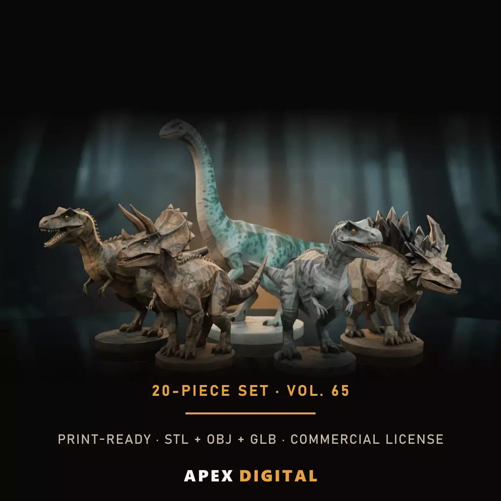 20-Piece Dinosaurs Collection Vol 65 - 3D Print STL 3D print model