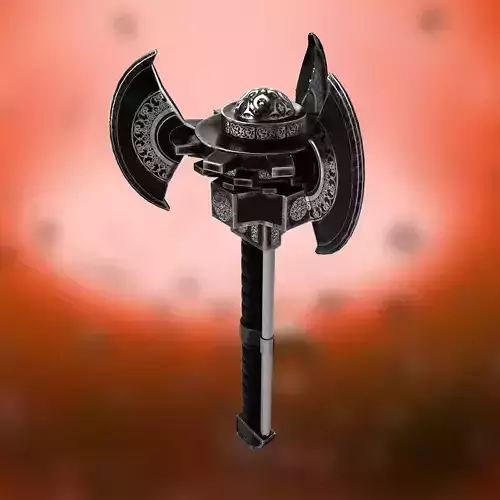 Axe Steel Scratched Black 3D model Low-poly 3D model