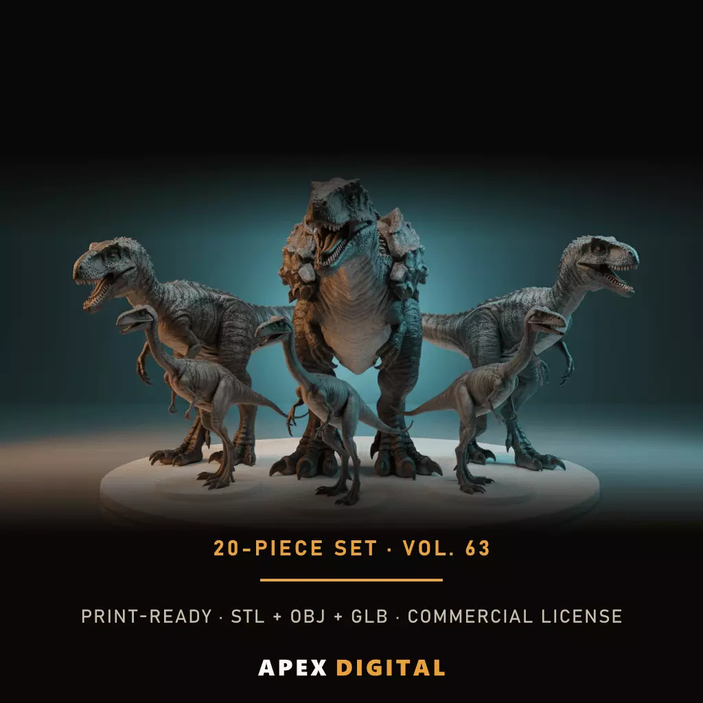 20-Piece Dinosaurs Collection Vol 63 - 3D Print STL 3D print model