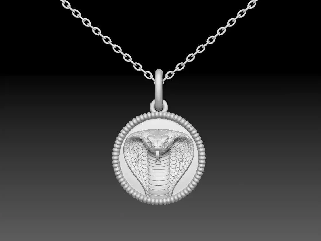 3D Model Cobra Pendant - Jewelry CAD STL Beaded Casting File 3D print model