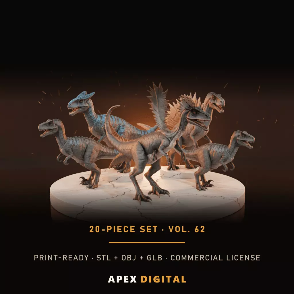 20-Piece Dinosaurs Collection Vol 62 - 3D Print STL 3D print model