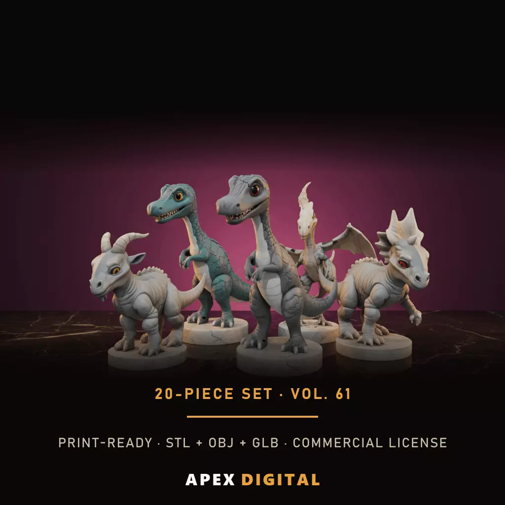 20-Piece Dinosaurs Collection Vol 61 - 3D Print STL 3D print model