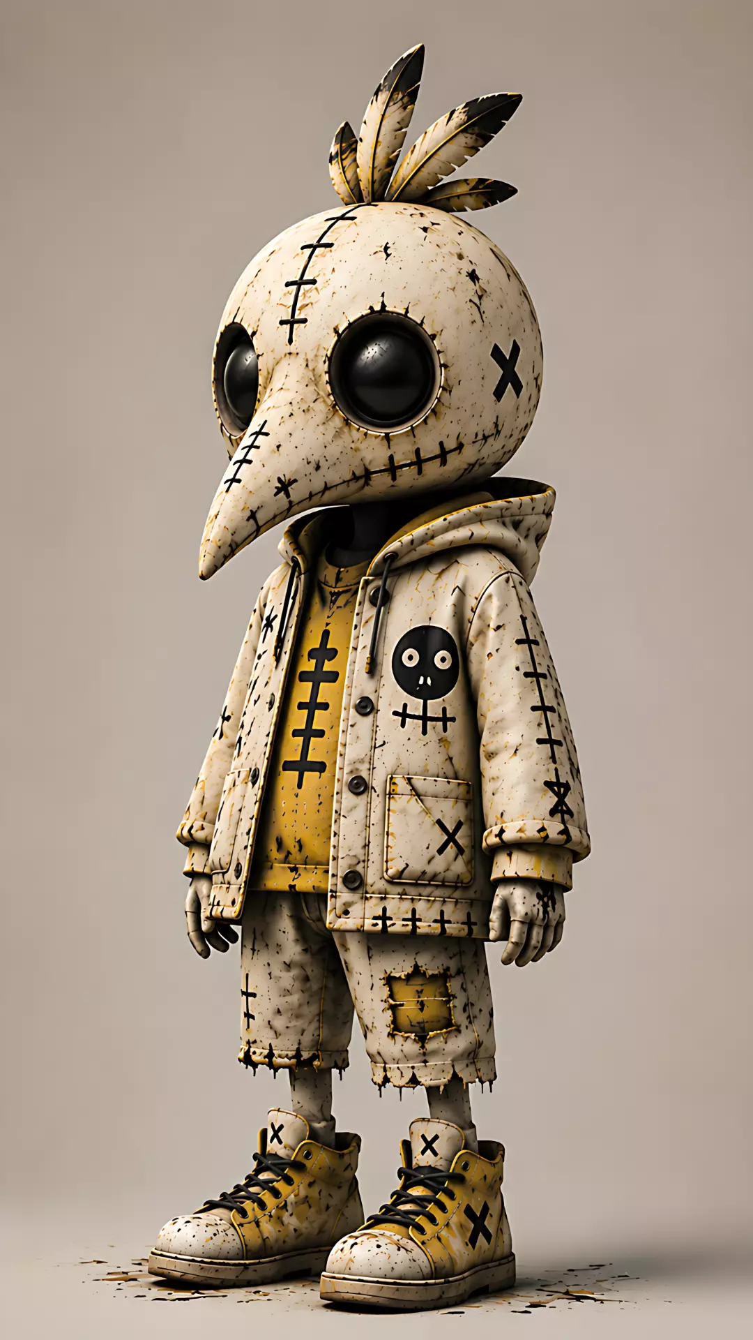 Creepy Chibi Plague Doctor STL for 3D Printing Figure Model 3D print model