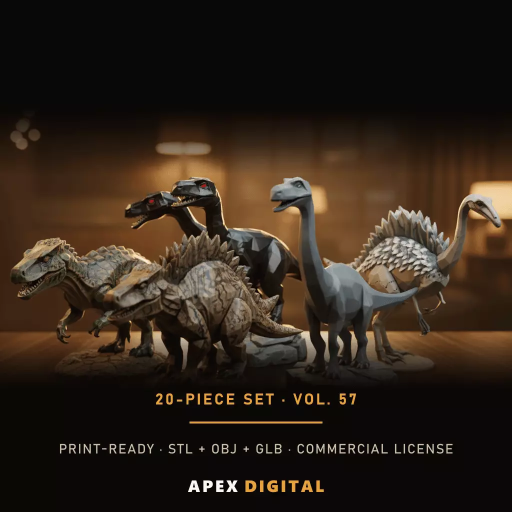 20-Piece Dinosaurs Collection Vol 57 - 3D Print STL 3D print model