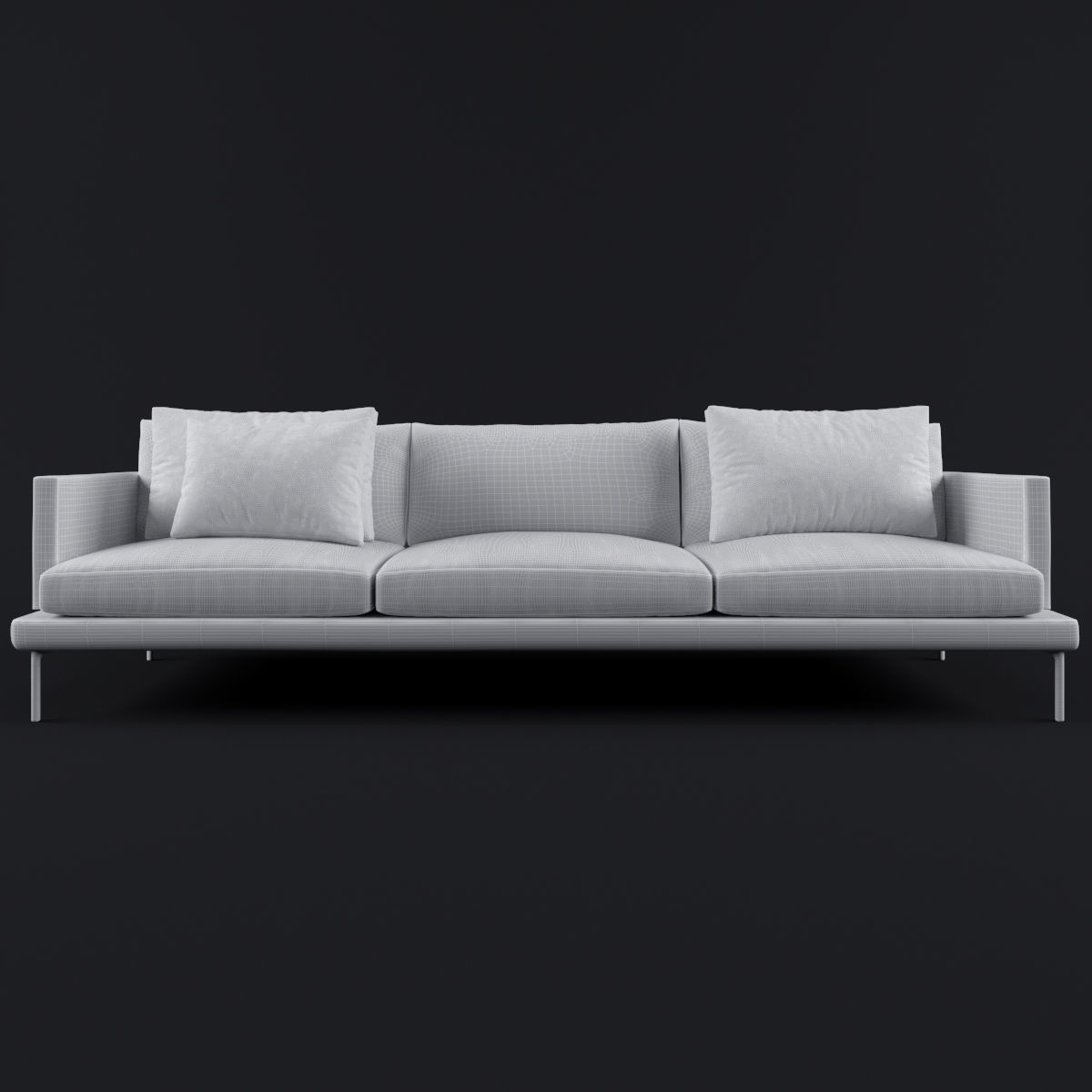 Leather sofa 3D model_4