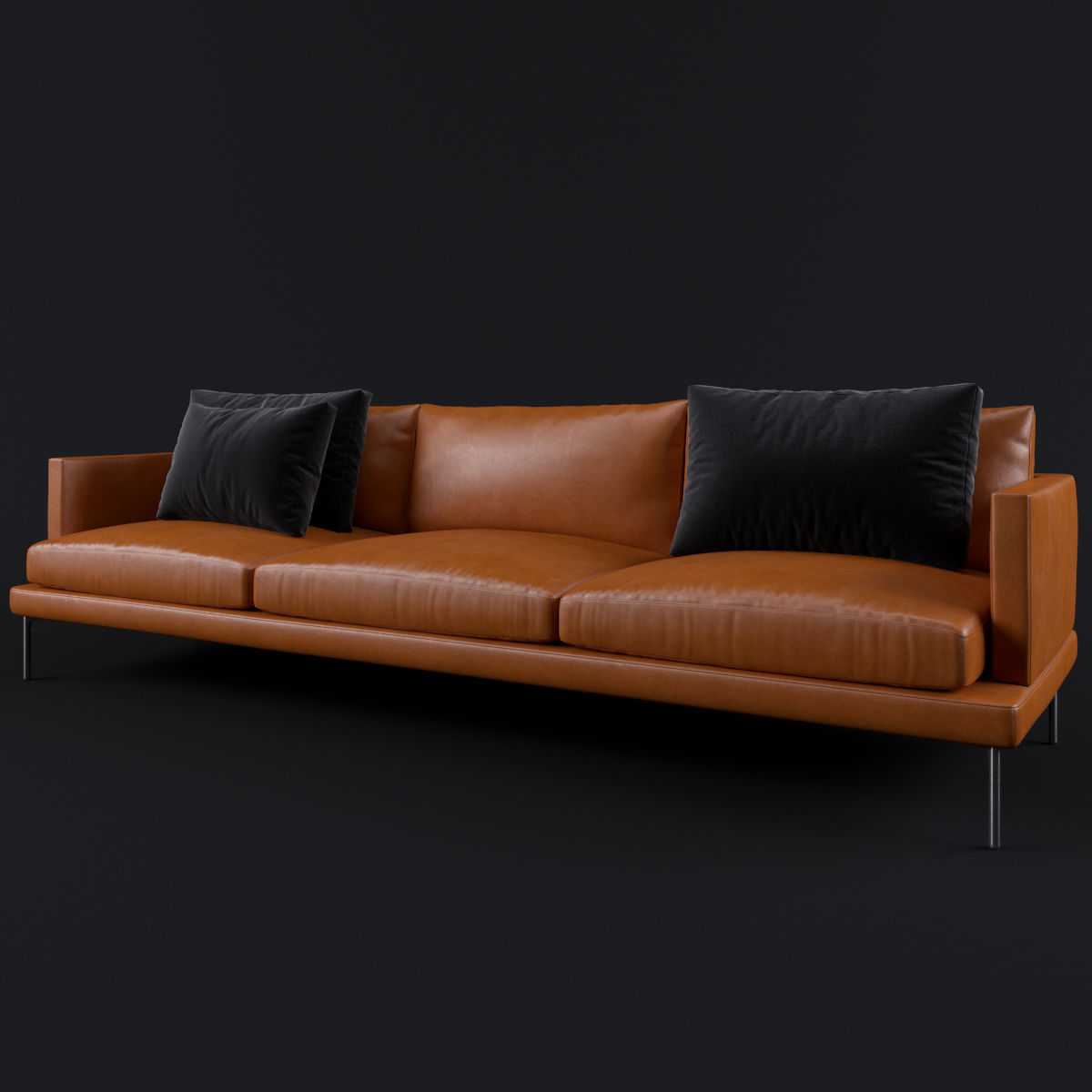 Leather sofa 3D model_3