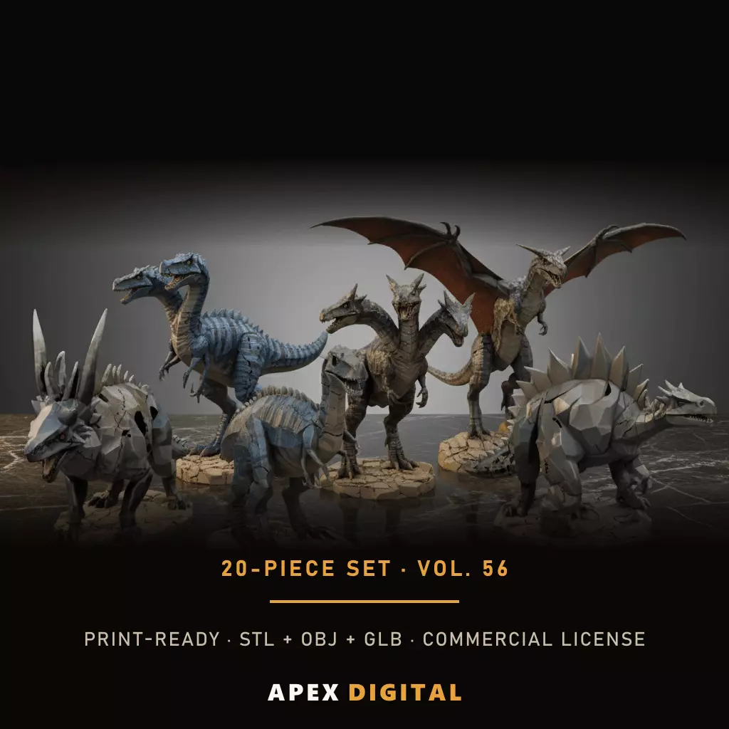 20-Piece Dinosaurs Collection Vol 56 - 3D Print STL 3D print model