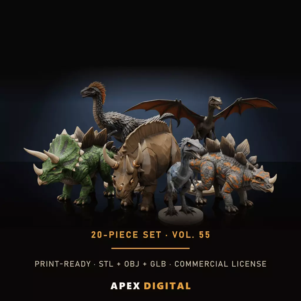 20-Piece Dinosaurs Collection Vol 55 - 3D Print STL 3D print model