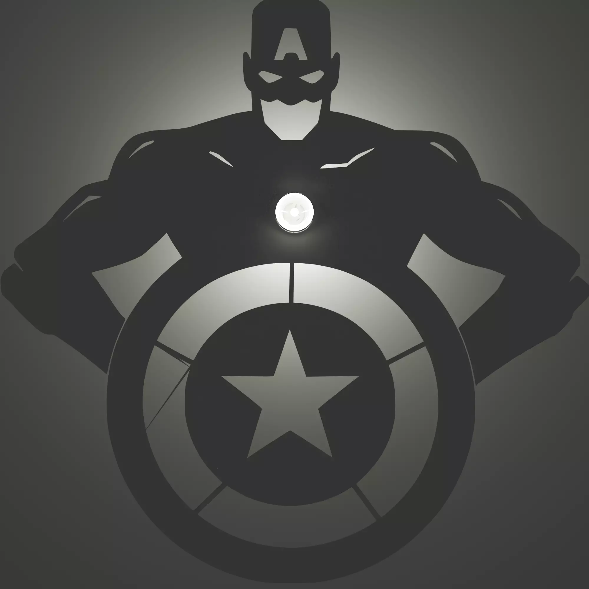 Captain America Shadow Lamp 3D print model