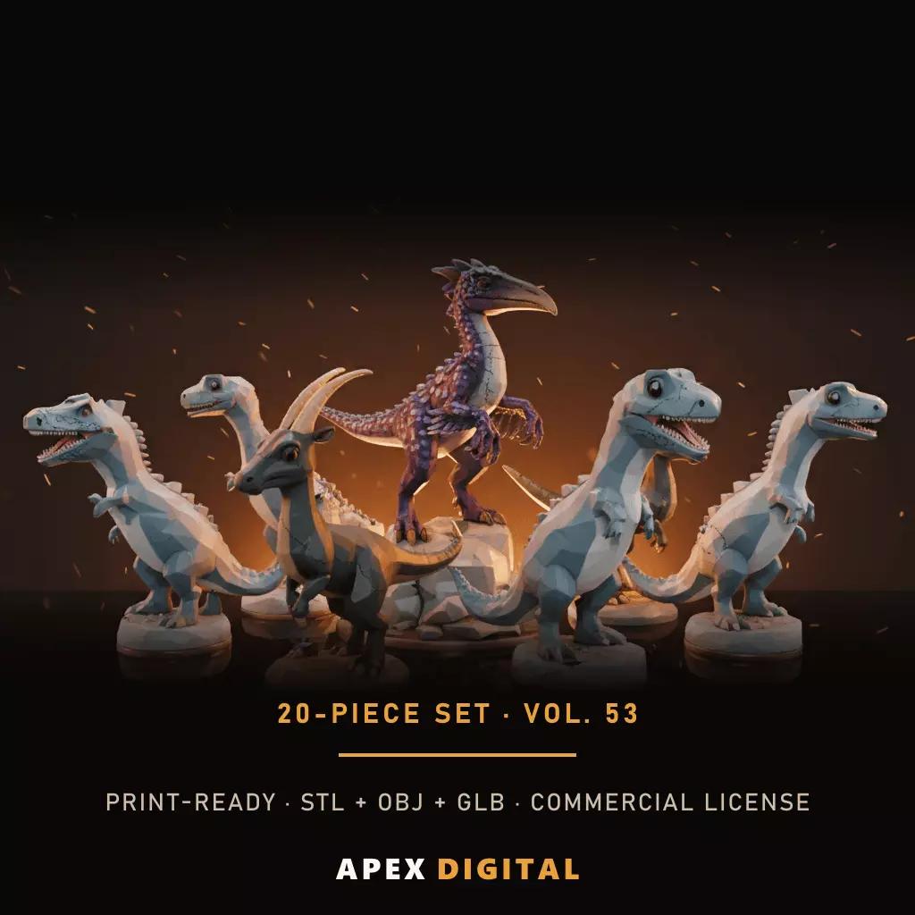 20-Piece Dinosaurs Collection Vol 53 - 3D Print STL 3D print model