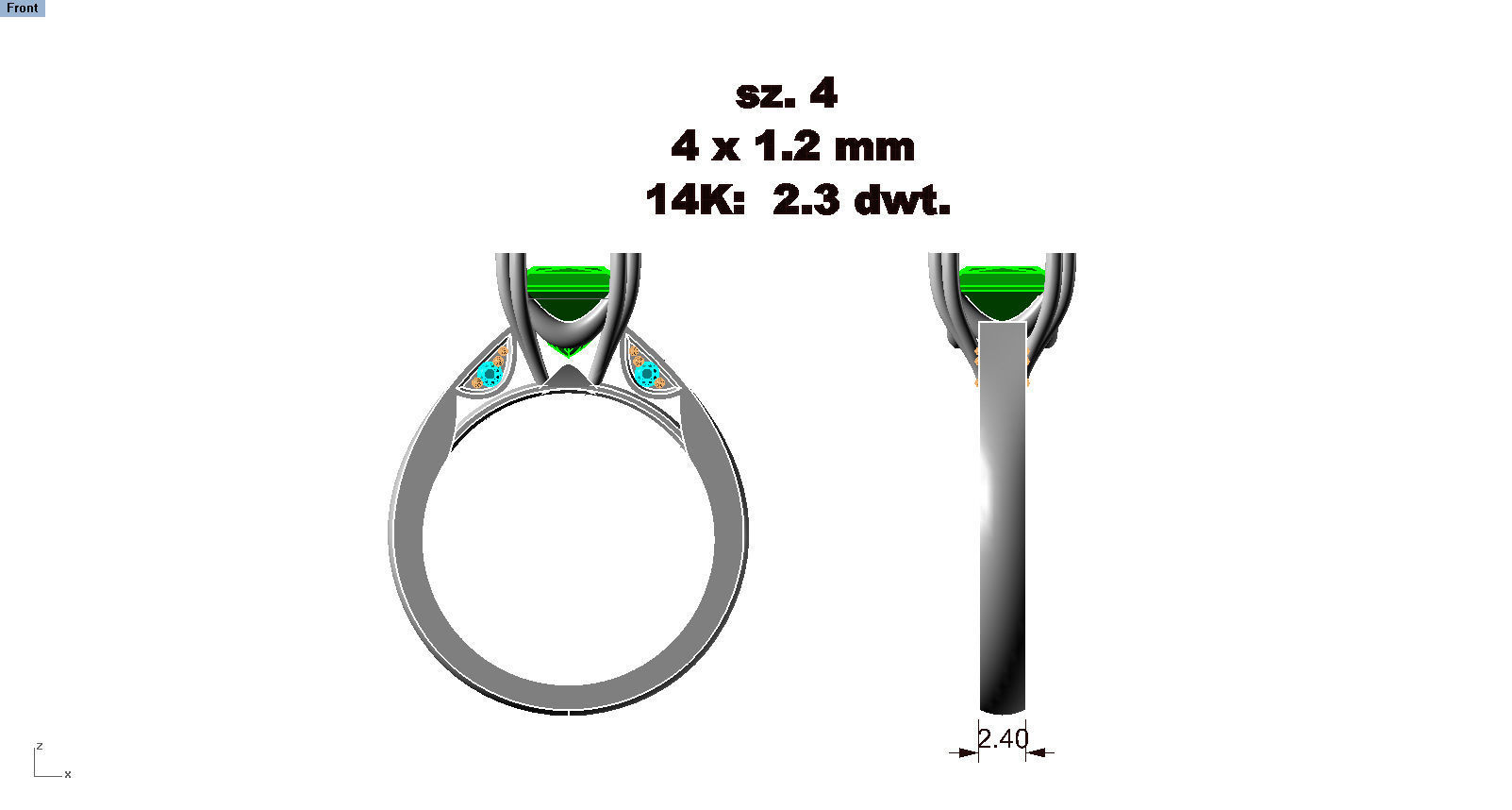 PC center crescents 3D print model_3