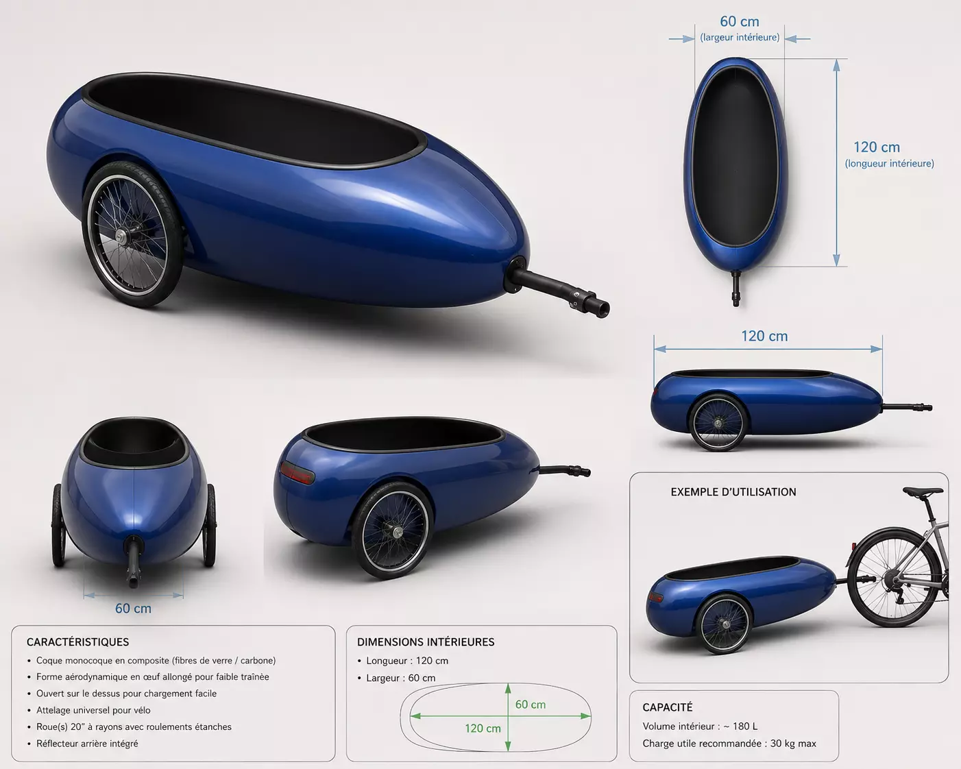 Bike trailer 3D print model
