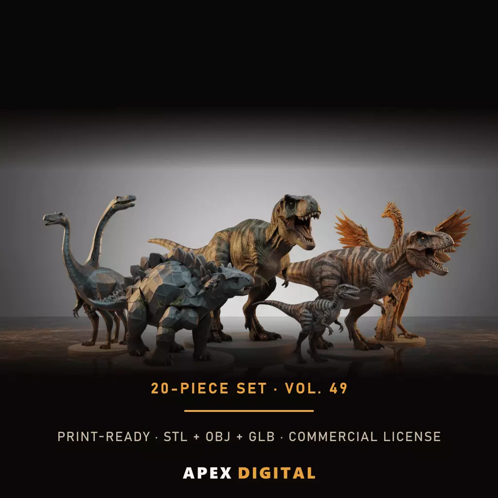 20-Piece Dinosaurs Collection Vol 49 - 3D Print STL 3D print model