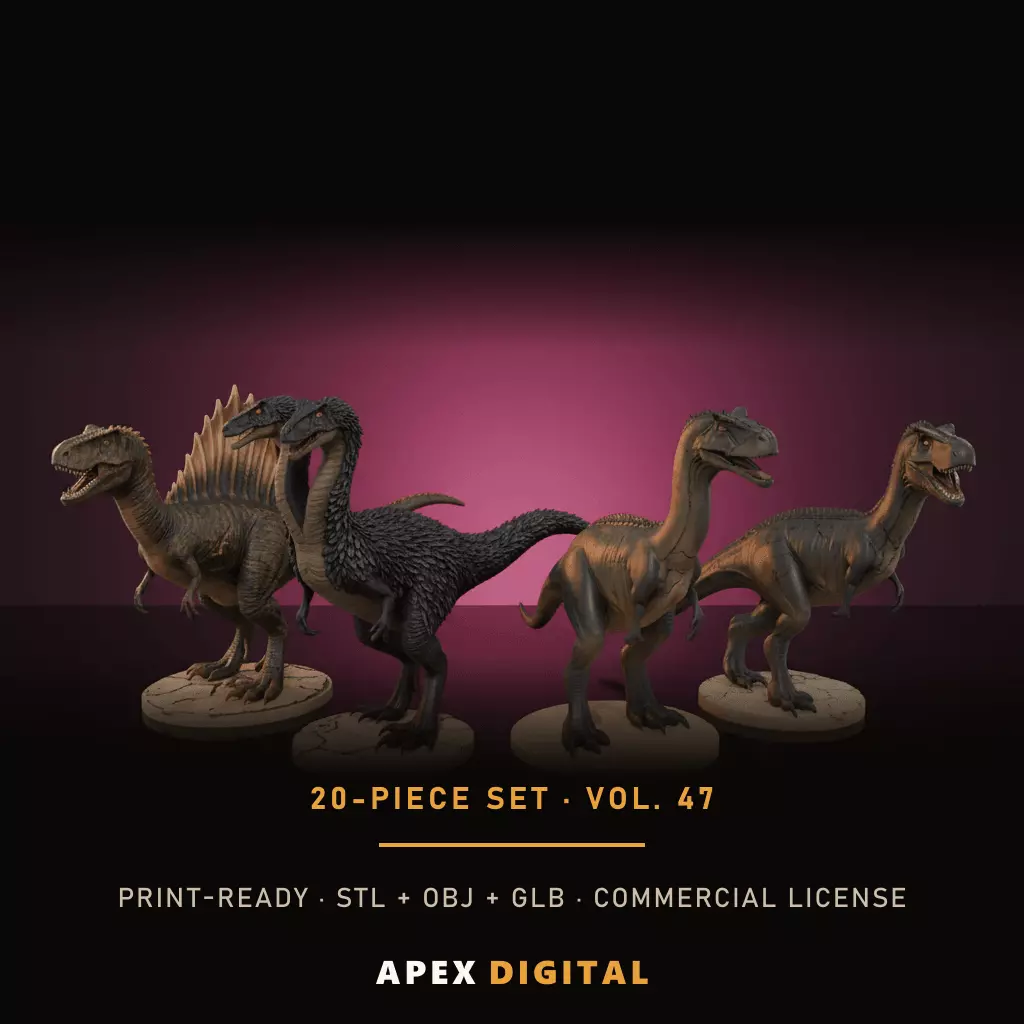 20-Piece Dinosaurs Collection Vol 47 - 3D Print STL 3D print model