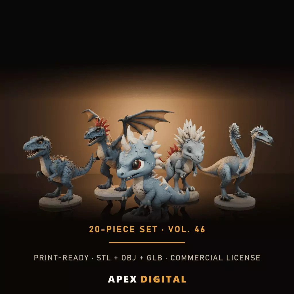 20-Piece Dinosaurs Collection Vol 46 - 3D Print STL 3D print model