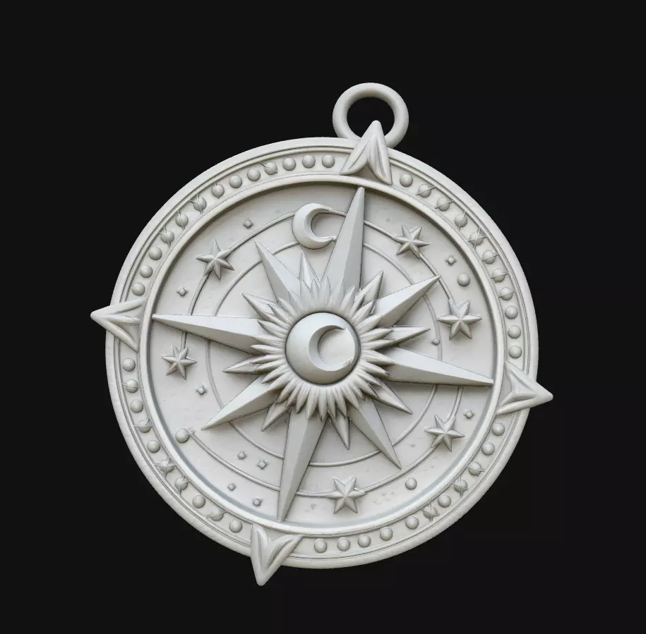 Compass Rose Ornament Medallion Pendant Jewelry Model 3D print model