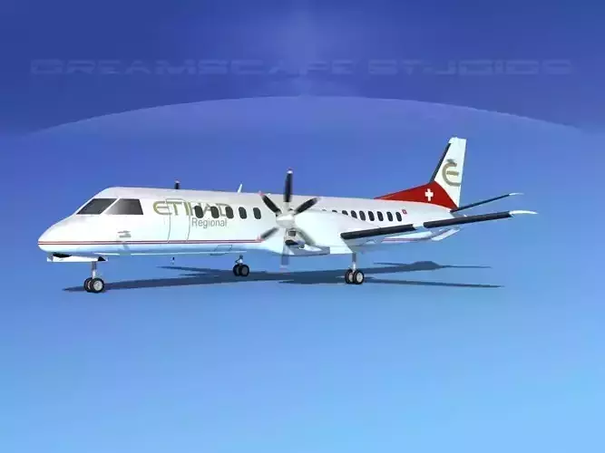 SAAB 2000 Etihad 3D model