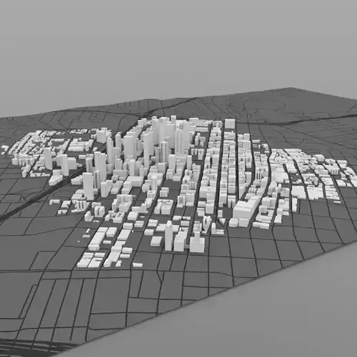 Los Angeles Cityscape for 3ds and obj 3D model