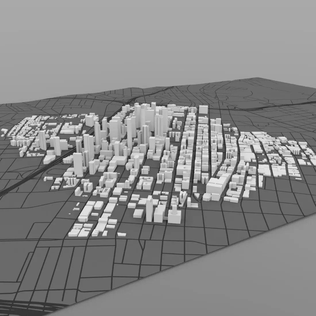 Los Angeles Cityscape for 3ds and obj 3D model