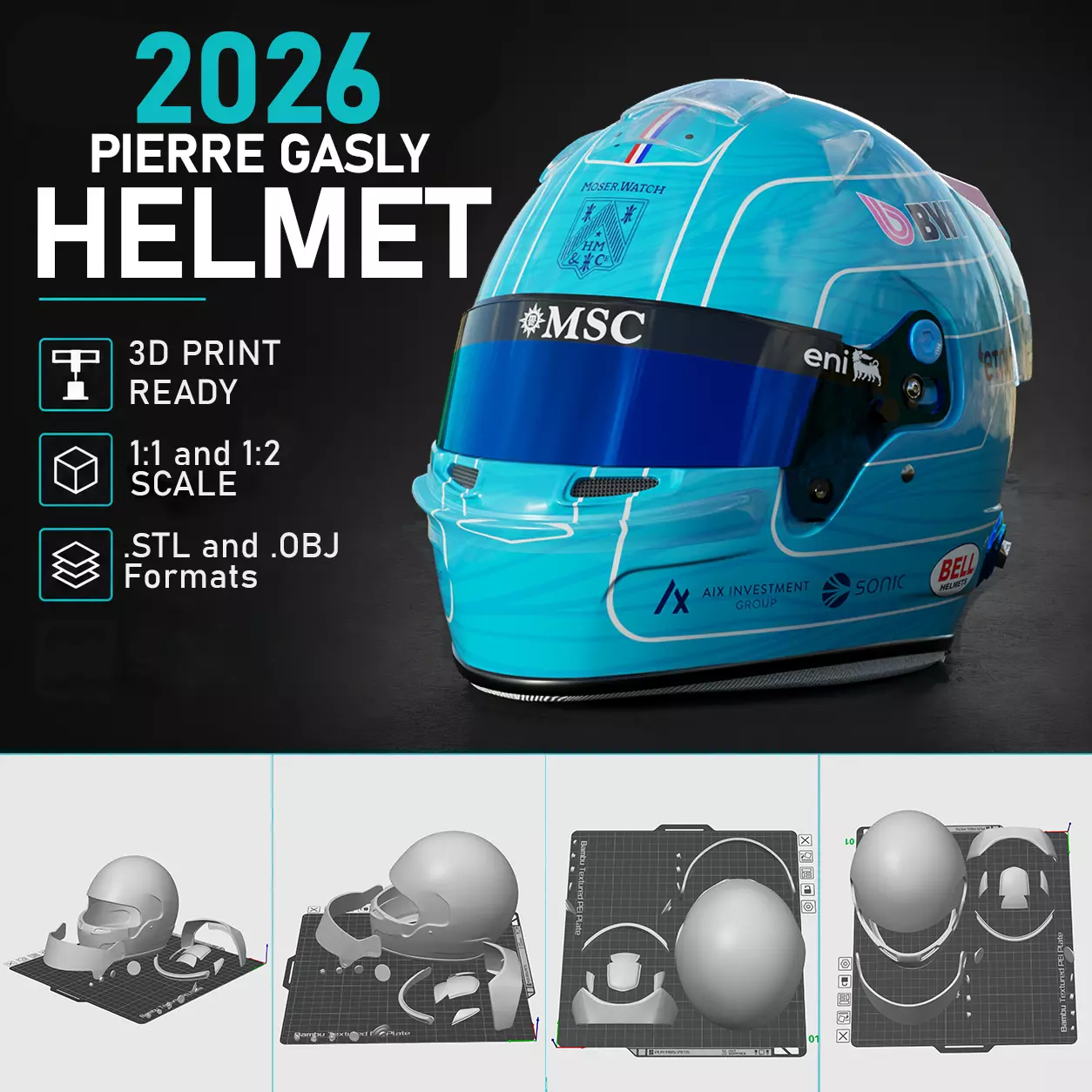 F1 Pierre Gasly 2026 Helmet 3D Print 3D print model