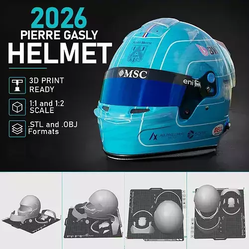 F1 Pierre Gasly 2026 Helmet 3D Print