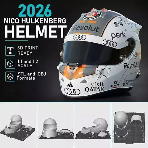 F1 Nico Hulkenberg 2026 Helmet 3D Print