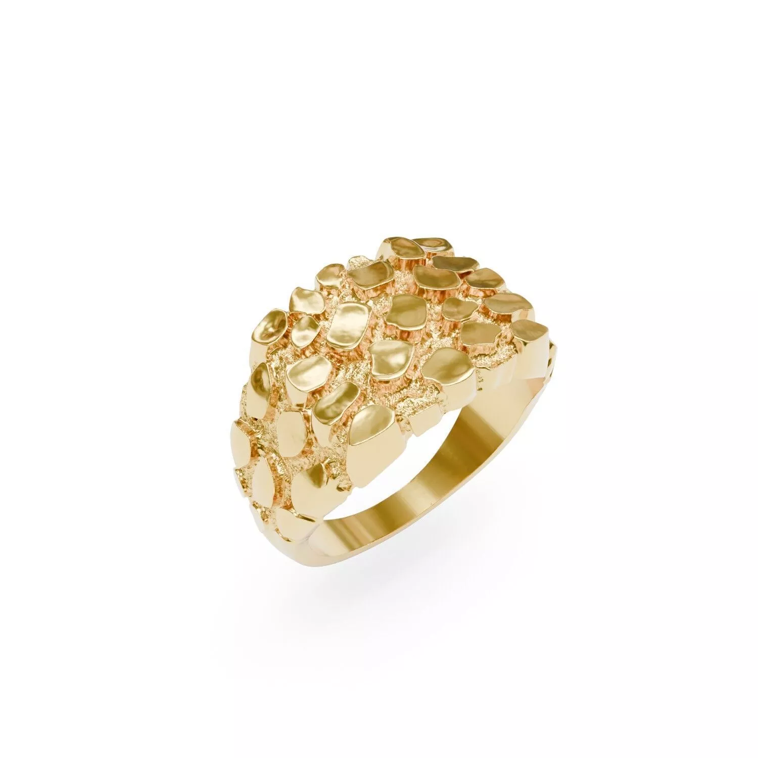 Unisex Classic Style Nugget Pattern Ring 3D print model