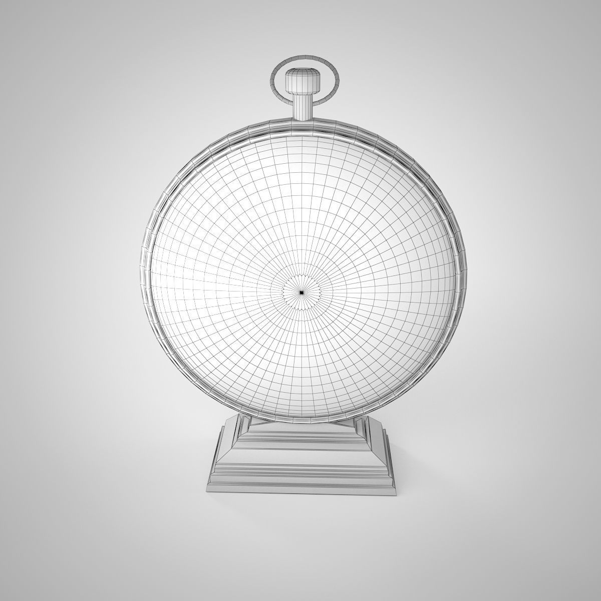3D Golden Clock Low-poly 3D model_9