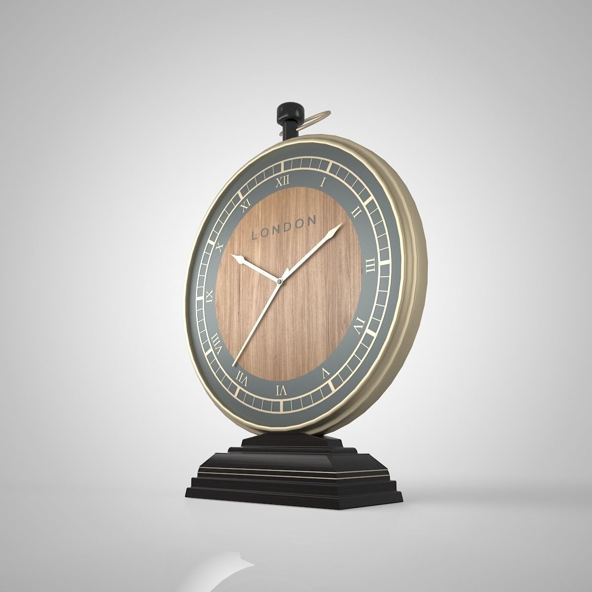 3D Golden Clock Low-poly 3D model_1