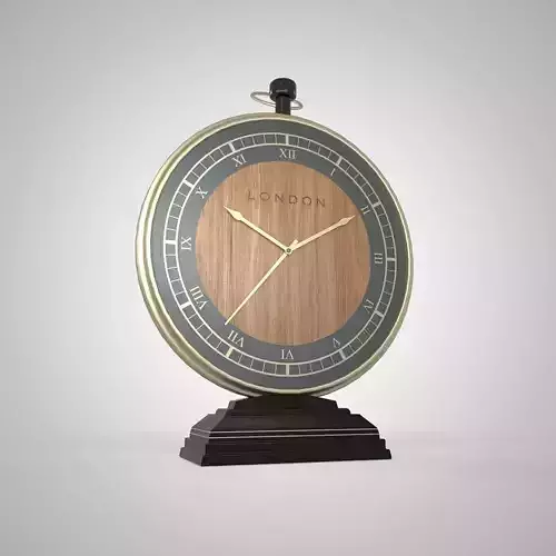  3D Golden Clock Low-poly 3D model