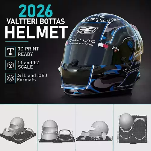 F1 Valtteri Bottas 2026 Helmet 3D Print