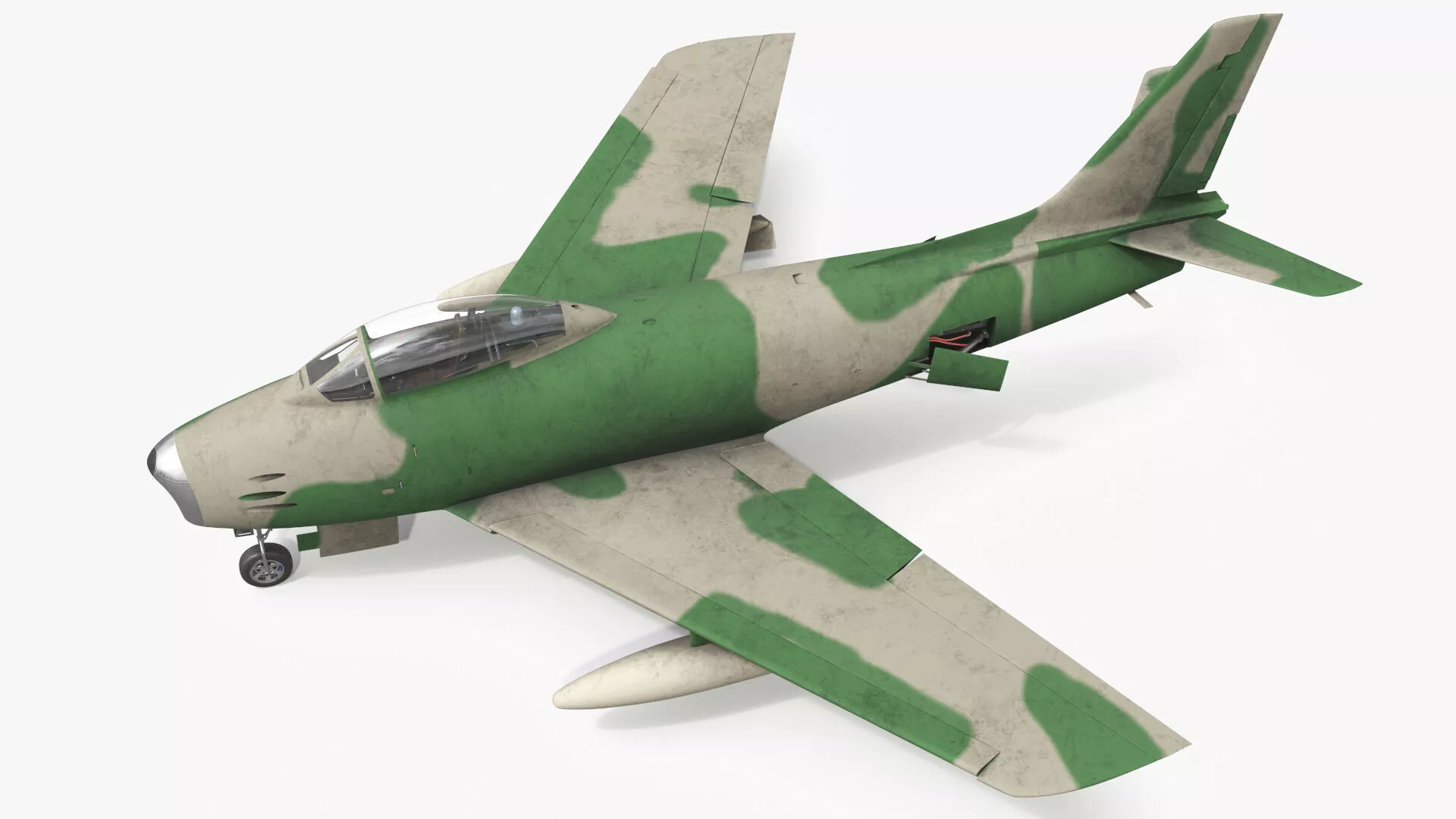Retro Combat Jet With with Interior Rigged for Maya 3D model