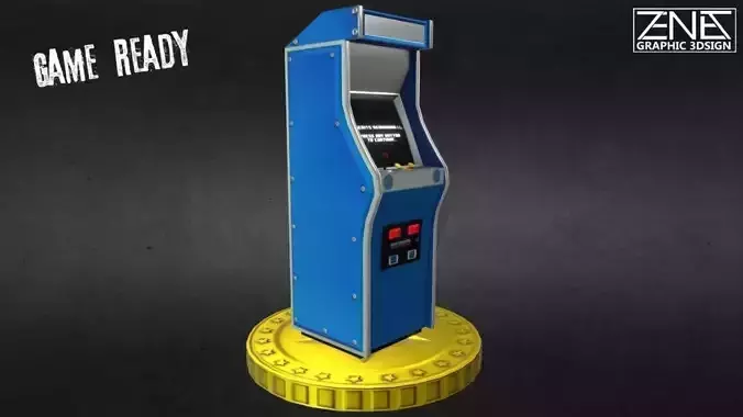 Retro Arcade Machine Optimized Low-Poly Asset Low-poly 3D model