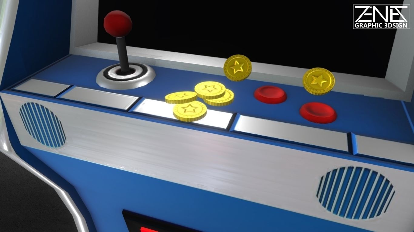 Retro Arcade Machine Optimized Low-Poly Asset Low-poly 3D model_13