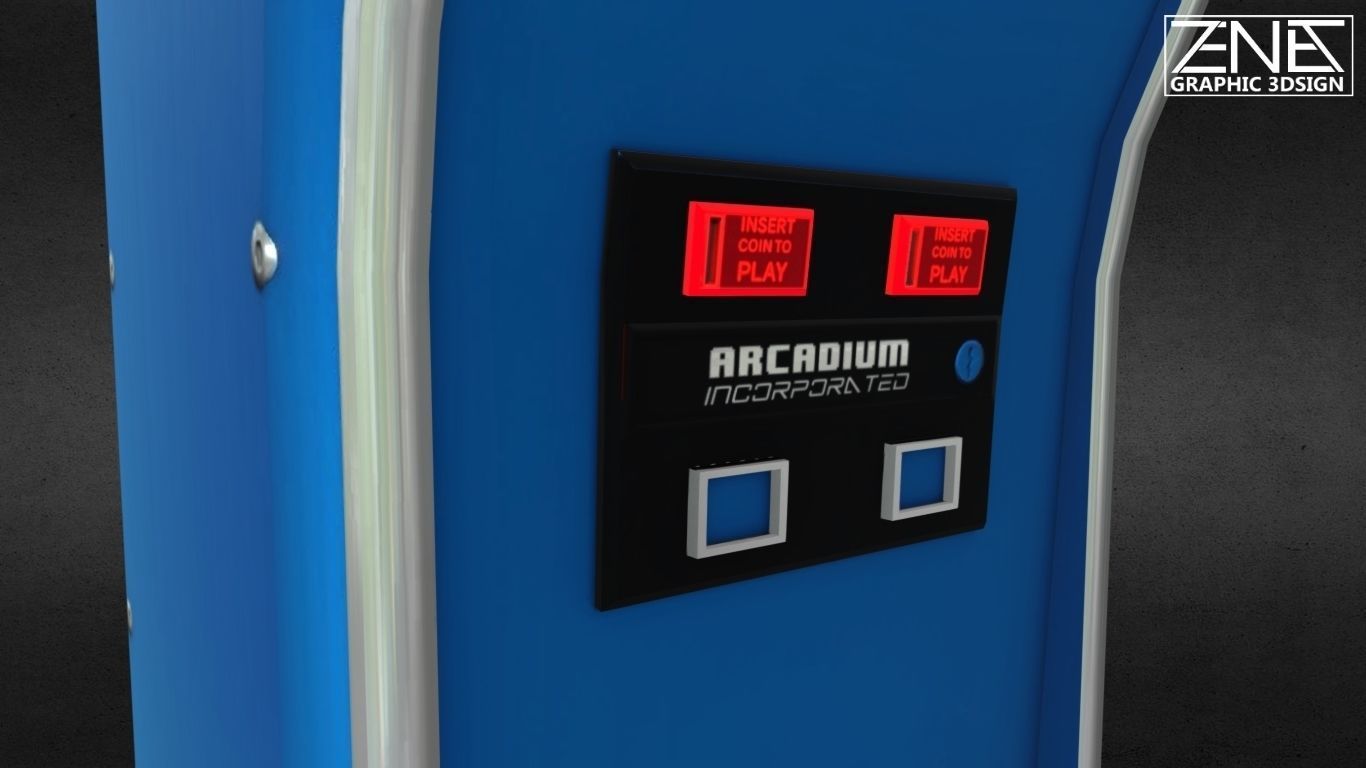 Retro Arcade Machine Optimized Low-Poly Asset Low-poly 3D model_10