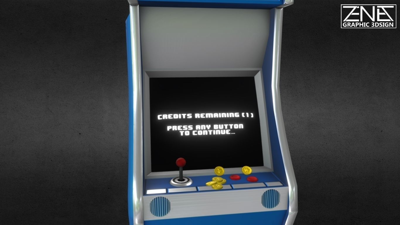 Retro Arcade Machine Optimized Low-Poly Asset Low-poly 3D model_11