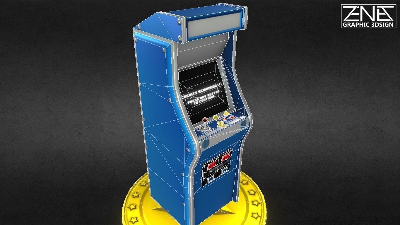 Retro Arcade Machine Optimized Low-Poly Asset Low-poly 3D model_14